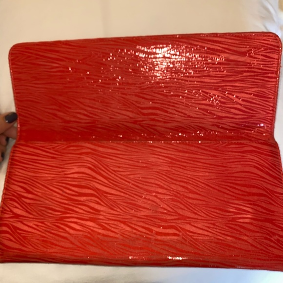 Carlos Falchi Zebra Print Clutch in Coral - Picture 3 of 12